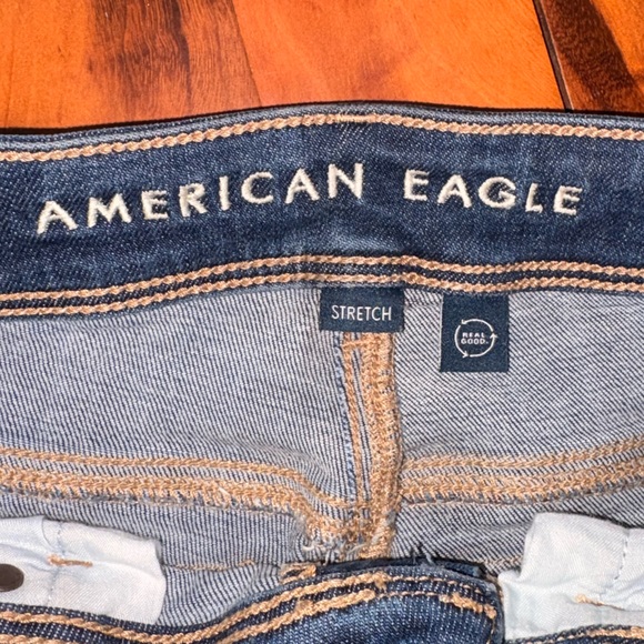 American Eagle Outfitters Women's Dark Blue Flare Jeans - Picture 3 of 5